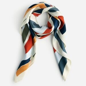 Madewell Juniper Berry Wavy Stripes Oversized Square Bandana Silk Scarf
